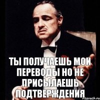 Ты получаешь мои переводы Но не присылаешь подтверждения