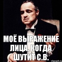 Моё выражение лица, когда шутит С.В.