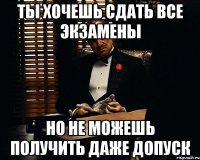 ты хочешь сдать все экзамены но не можешь получить даже допуск