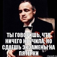 ты говоришь, что ничего не учила, но сдаешь экзамены на пятерки