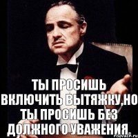 Ты просишь включить вытяжку,но ты просишь без должного уважения.