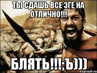 ты сдашь все эге на отлично!!! блять!!!;ъ)))