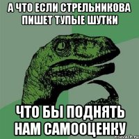 а что если стрельникова пишет тупые шутки что бы поднять нам самооценку