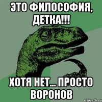 это философия, детка!!! хотя нет... просто воронов