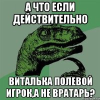 а что если действительно виталька полевой игрок,а не вратарь?