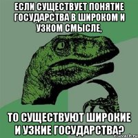 если существует понятие государства в широком и узком смысле, то существуют широкие и узкие государства?