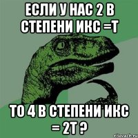 если у нас 2 в степени икс =t то 4 в степени икс = 2t ?