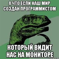 а что если наш мир создан программистом который видит нас на мониторе