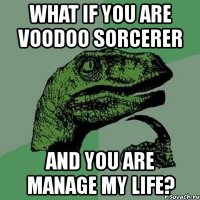 what if you are voodoo sorcerer and you are manage my life?