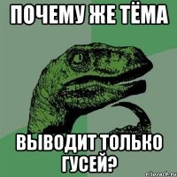 почему же тёма выводит только гусей?