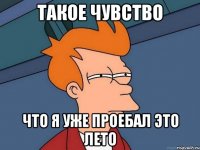 такое чувство что я уже проебал это лето