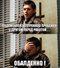 Подписался на утреннею пробежку с другом, перед работой . . . Обалденно !