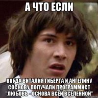 а что если когда виталия гиберта и ангелину соснову получали программист "любовь - основа всей вселенной"