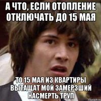 а что, если отопление отключать до 15 мая то 15 мая из квартиры вытащат мой замерзший насмерть труп