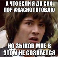 а что если я до сих пор ужасно готовлю но зыков мне в этом не сознается