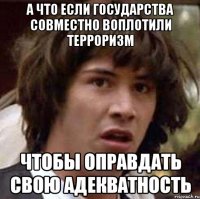 а что если государства совместно воплотили терроризм чтобы оправдать свою адекватность