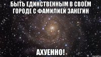 быть единственным в своём городе с фамилией занегин ахуенно!