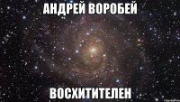 андрей воробей восхитителен