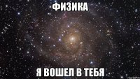 физика я вошел в тебя