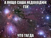 а якщо саша недоходюк гей что тагда