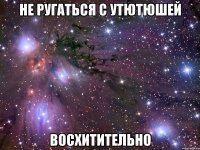 не ругаться с утютюшей восхитительно