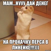 мам...нууу дай денег на прокачку перса в линейке!!!)))