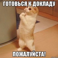 готовься к докладу пожалуйста!