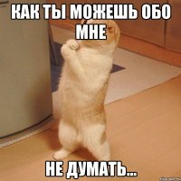 как ты можешь обо мне не думать...