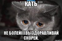 ***кать*** не болей(((выздоравливай скорей.