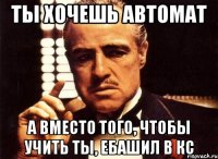 ты хочешь автомат а вместо того, чтобы учить ты, ебашил в кс