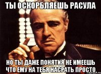 ты оскорбляешь расула но ты даже понятия не имеешь что ему на тебя насрать просто