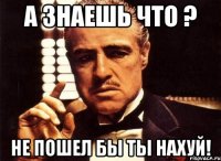 а знаешь что ? не пошел бы ты нахуй!