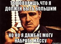 ты говоришь,что я должен быть большим но но я даже не могу набрать массу