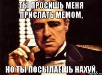 ты просишь меня прислать мемом, но ты посылаешь нахуй.