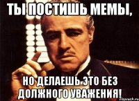 ты постишь мемы, но делаешь это без должного уважения!