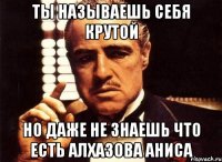 ты называешь себя крутой но даже не знаешь что есть алхазова аниса