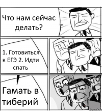 Что нам сейчас делать? 1. Готовиться к ЕГЭ 2. Идти спать Гамать в тиберий