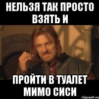 нельзя так просто взять и пройти в туалет мимо сиси