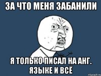 за что меня забанили я только писал на анг. языке и всё