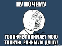 ну почему толян не понимает мою тонкую, ранимую душу!