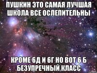 пушкин это самая лучшая школа все ослепительны кроме 6д и 6г но вот 6 б безупречный класс