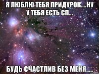 я люблю тебя придурок....ну у тебя есть сп... будь счастлив без меня.....