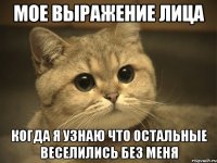 мое выражение лица когда я узнаю что остальные веселились без меня