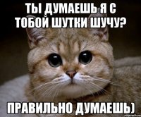 ты думаешь я с тобой шутки шучу? правильно думаешь)