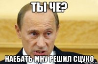 ты че? наебать мну решил сцуко