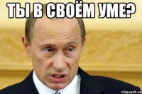 ты в своём уме? 