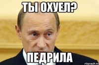 ты охуел? педрила