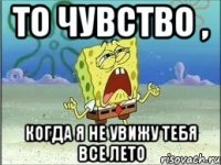 то чувство , когда я не увижу тебя все лето