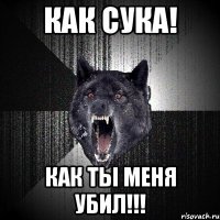 как сука! как ты меня убил!!!