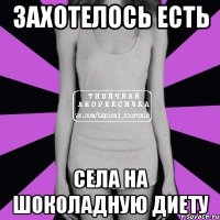 захотелось есть села на шоколадную диету